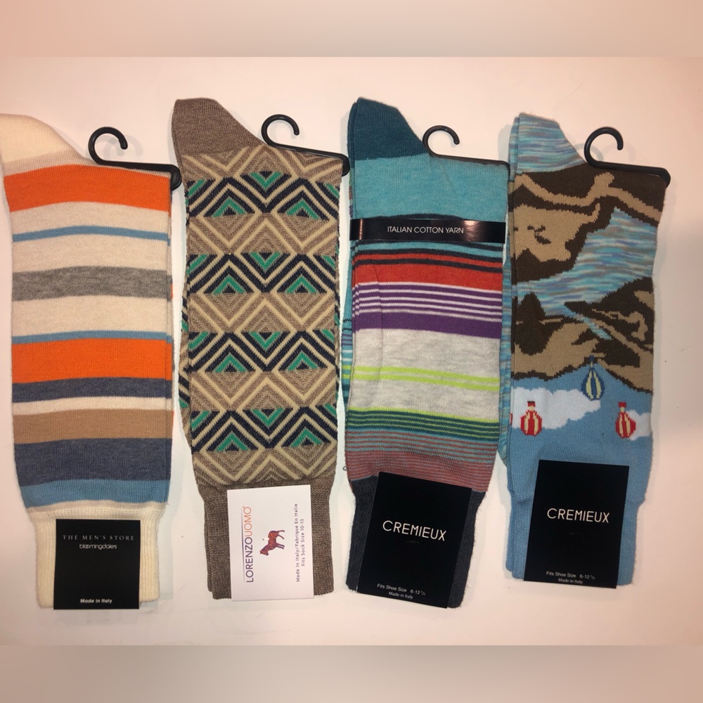 Pack #3- Men's Soft Combed Cotton Colorful Socks 4 pack bundle